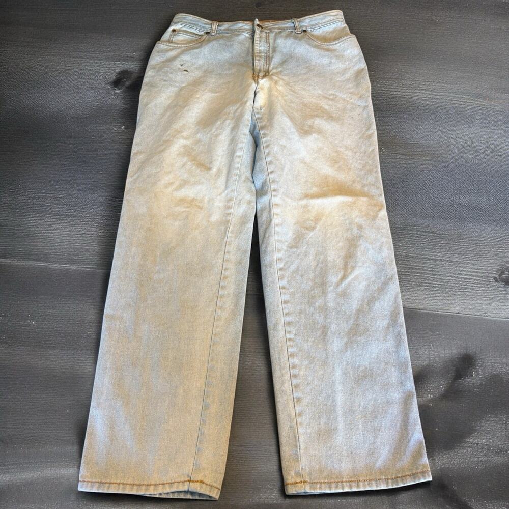 Vintage Lucky Star Jeans Blue Sandblasted Distressed Hippy 36x32 Actual 34x30